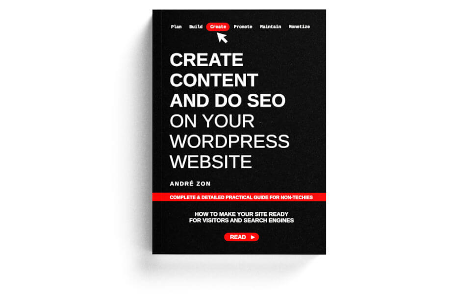 Create Content and Do SEO on Your WordPress Website - the front cover view